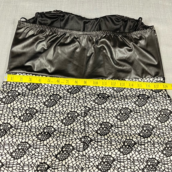 Janette Plus Dress Womens 3XL Black White Crochet Overlay Strapless Party Dress - Picture 9 of 14